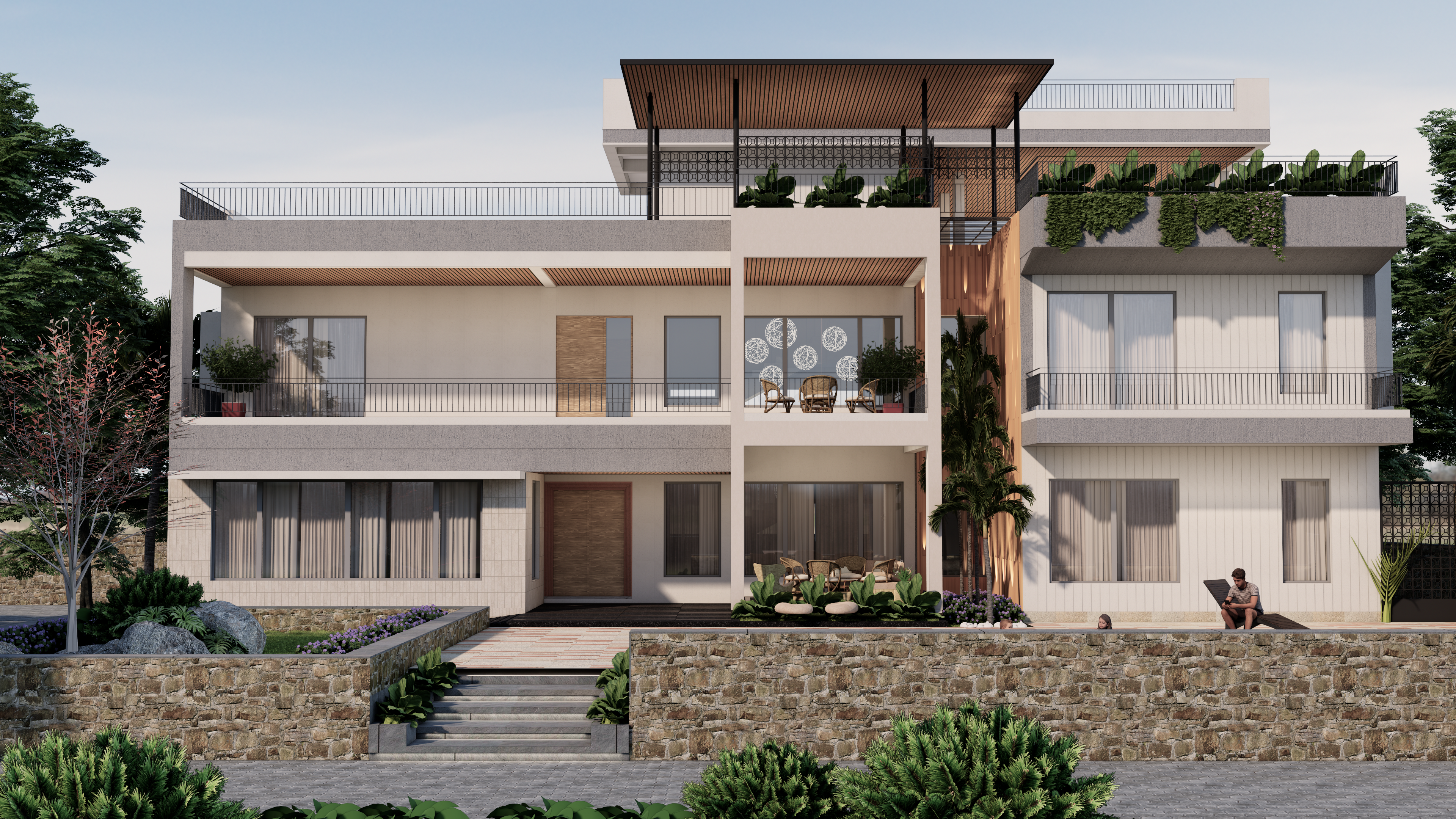 Villa Taru — Front Elevation